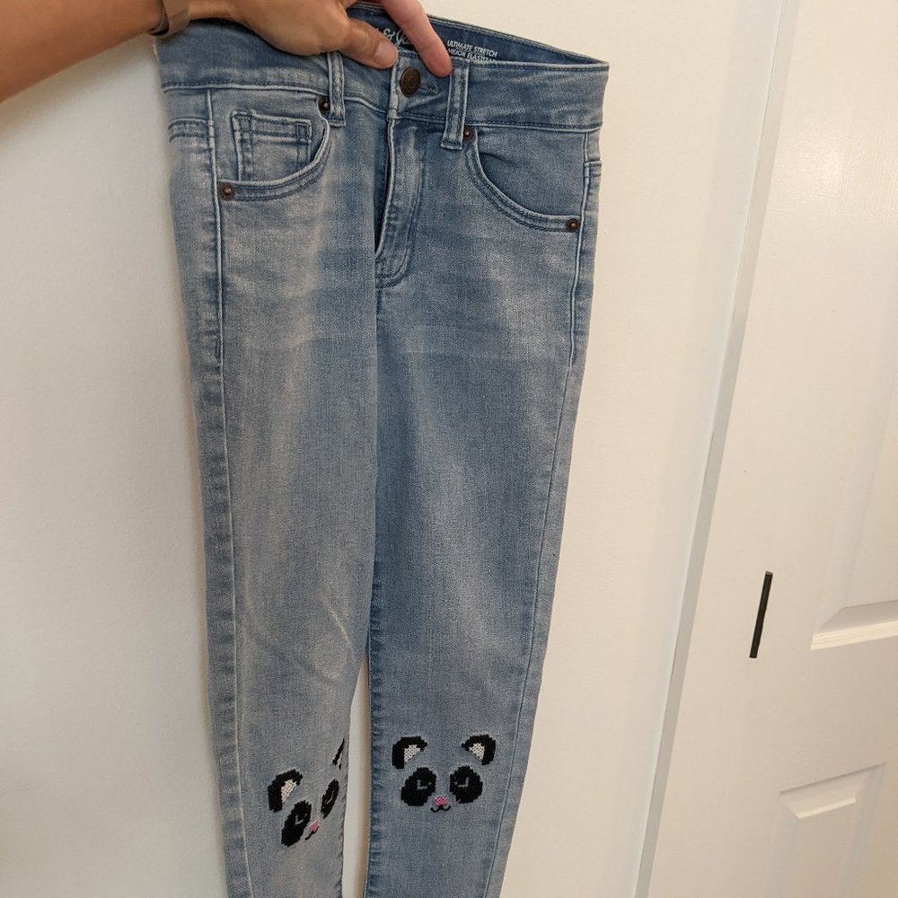 Cat & Jack Denim Panda Jeans Size 8
